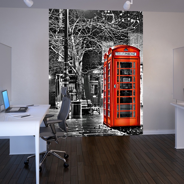 Fotomural Cabina Telefono Roja